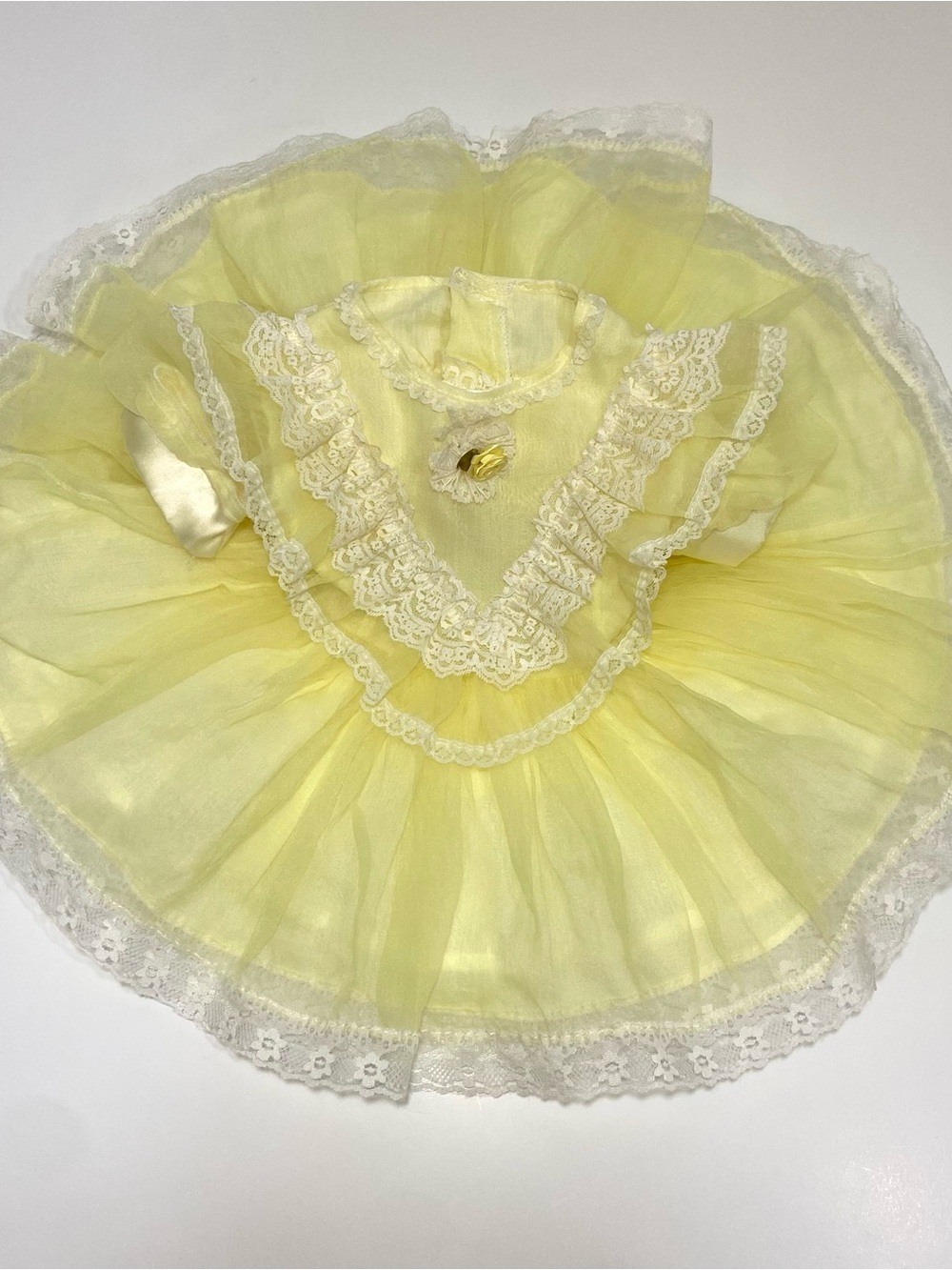 Baby Girl‘s Sheer Yellow Party Dress Size 12 Months